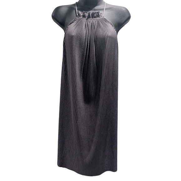 Susana Monaco Gray Satin Halter Dress - Picture 1 of 6